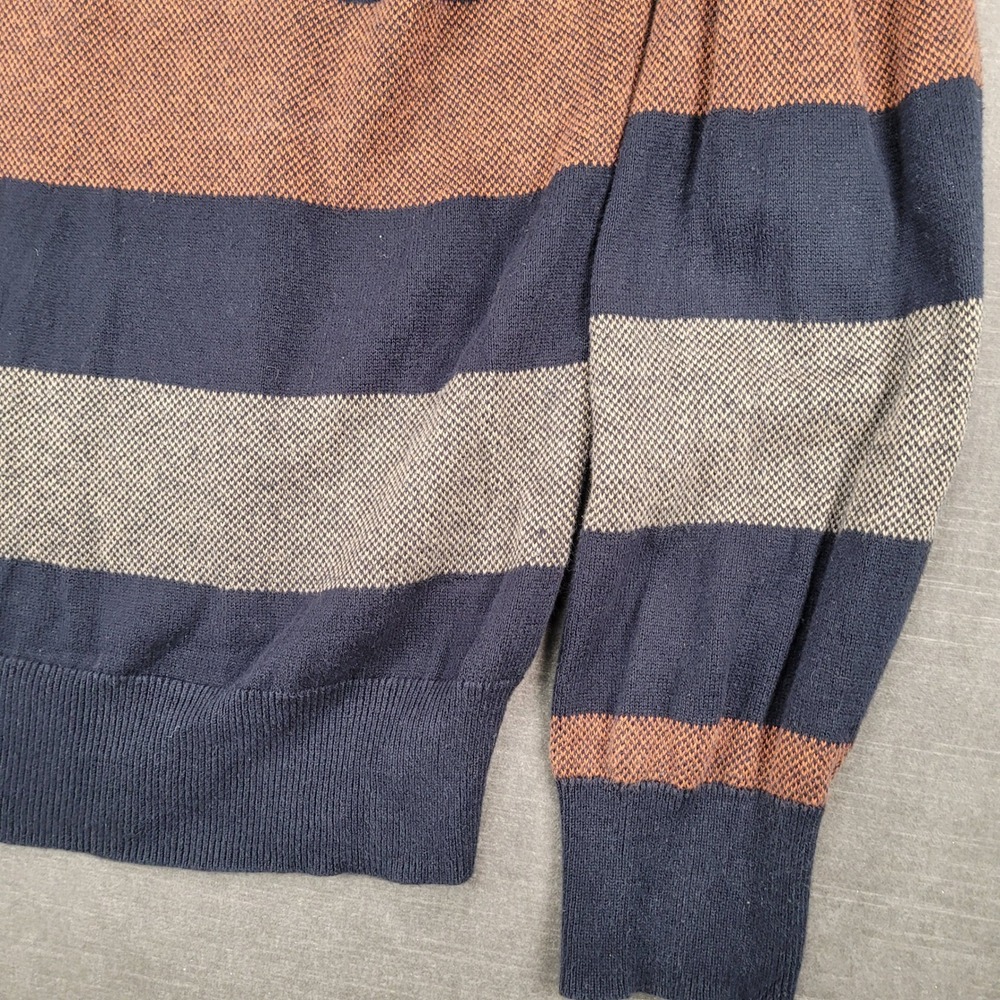 Refectory Striped Mock Neck Pullover Sweater British Inspired Mens Medium - Picture 11 of 12